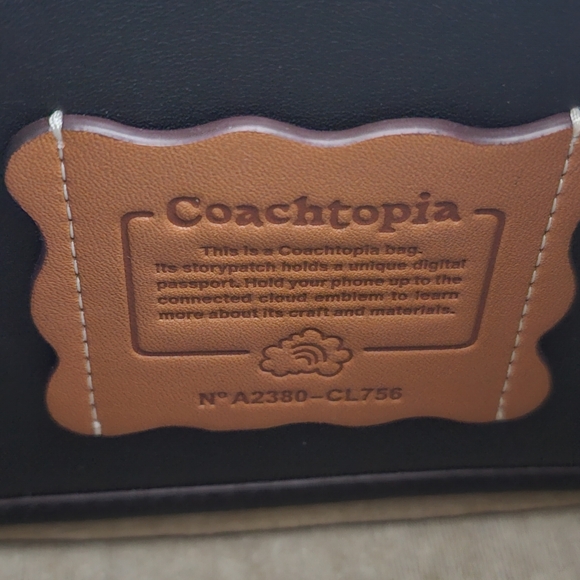 Authentic Coachtopia Ergo Black Bag with Pink Mushroom Design - Picture 10 of 16